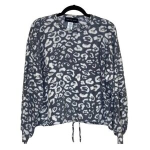 Nordstrom Rack Know.One.Cares Animal Print Fleece Sweater Gray L